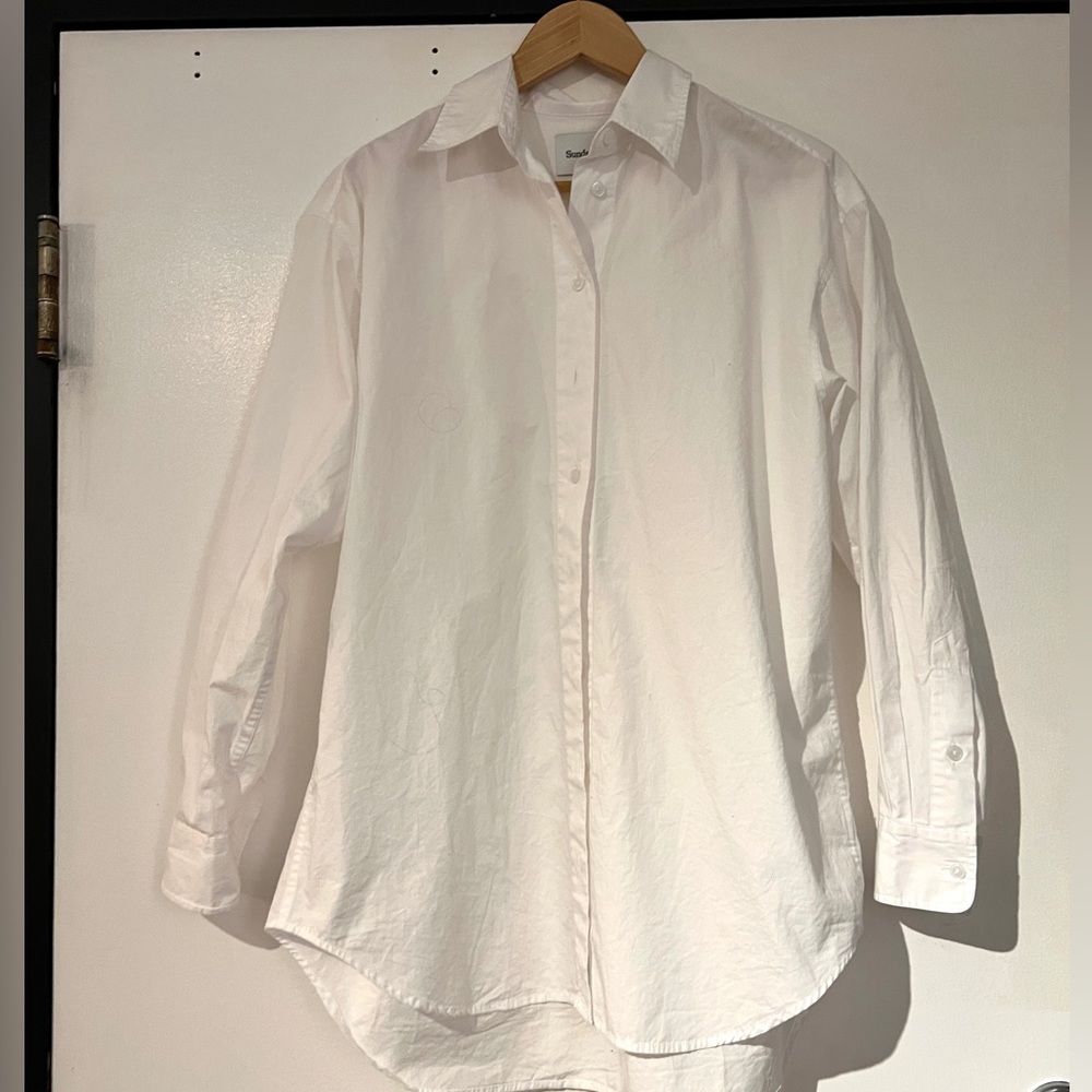 Aritzia Sunday Best Size Small Oversized Button Up White Shirt
